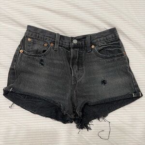 Levi's Black Distressed Jean Shorts